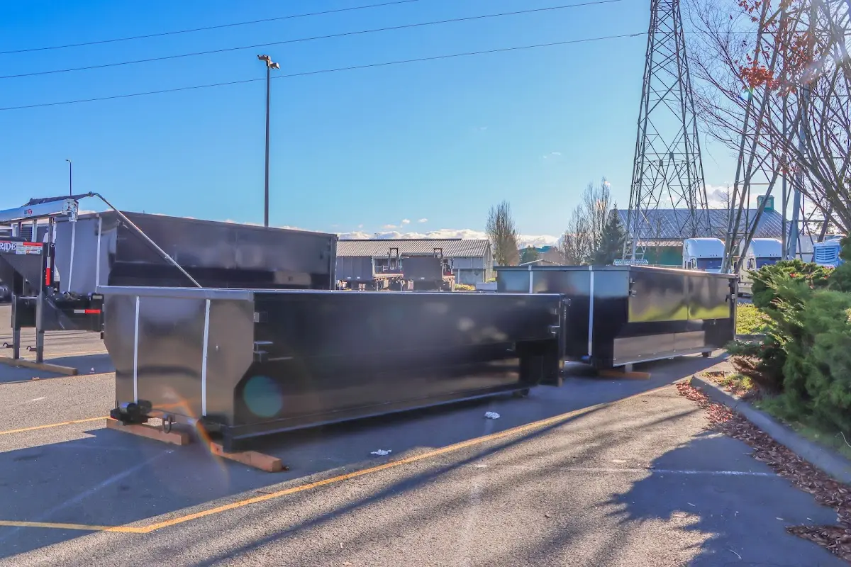 Roll-off dumpster ready for waste disposal at job site for Roll Off Dumpster Rental in Watervliet